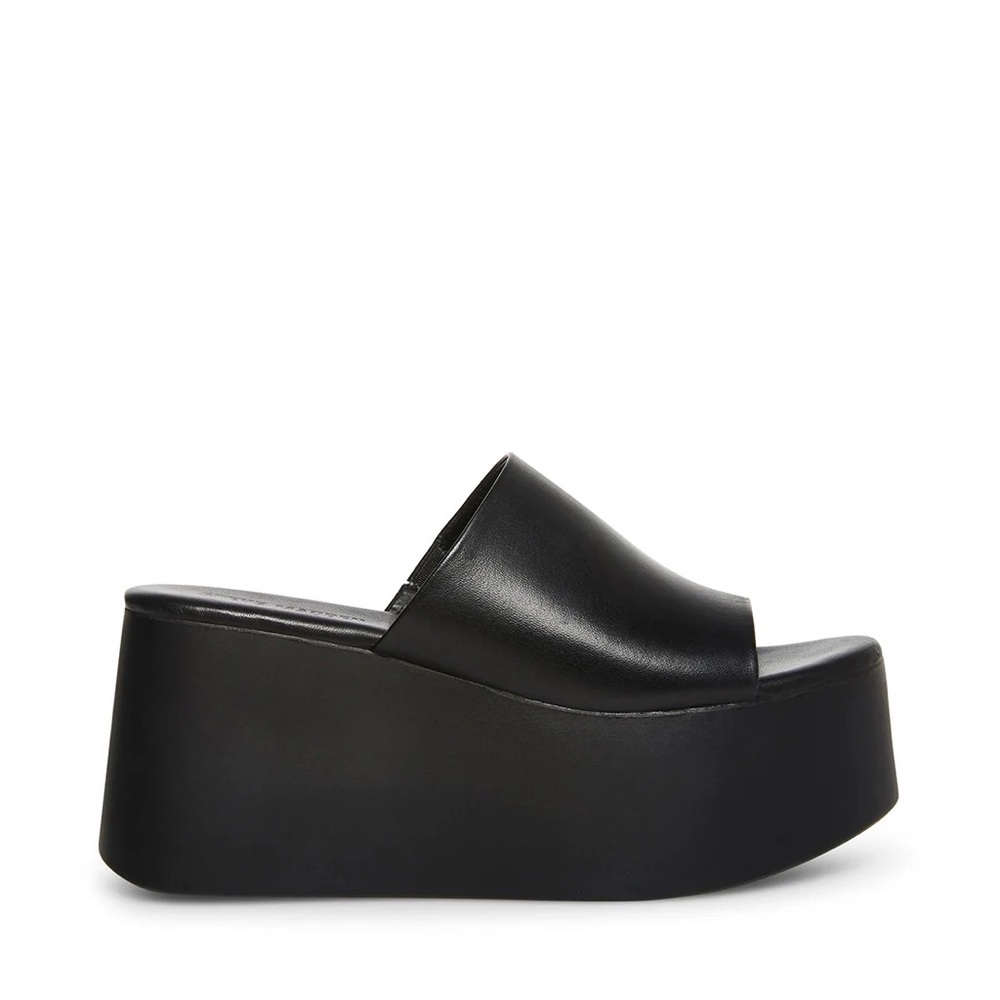 Steve Madden Christa Platform Sandals size 8.5 Black Leather